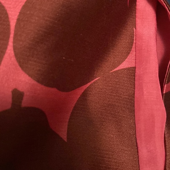 NWOT! JUICY COUTURE Apple Pear Print Pleated Silk Fit & Flare Skater Skirt 8 - Picture 8 of 11